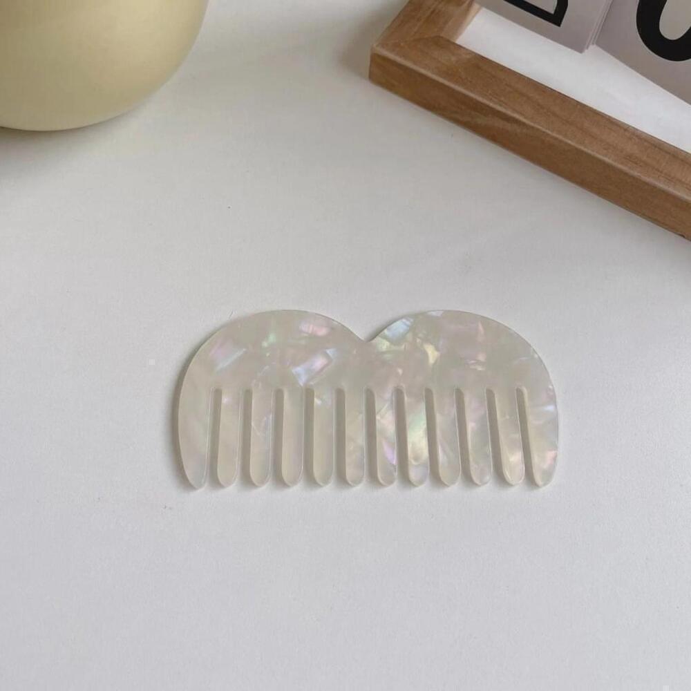Block M Shaped Iridescent Hair Comb